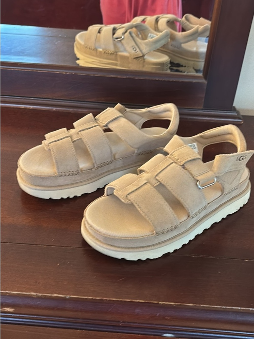 Lilyette Beige Suede Strap Kids' Sandals